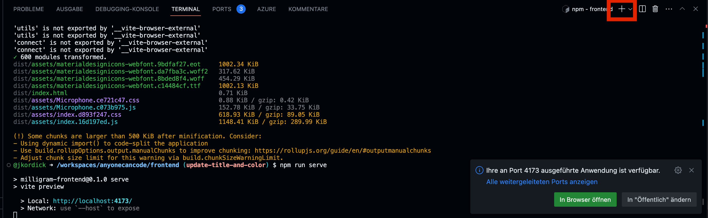 Create a new terminal
