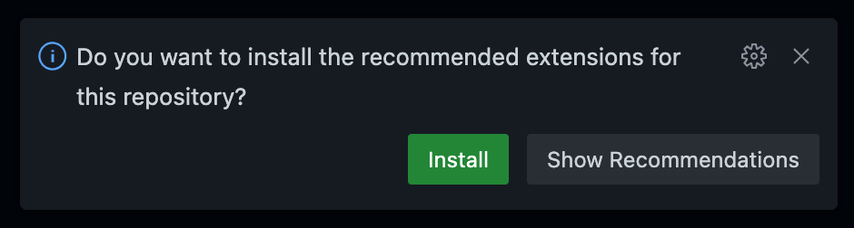 Install recommended extensions
